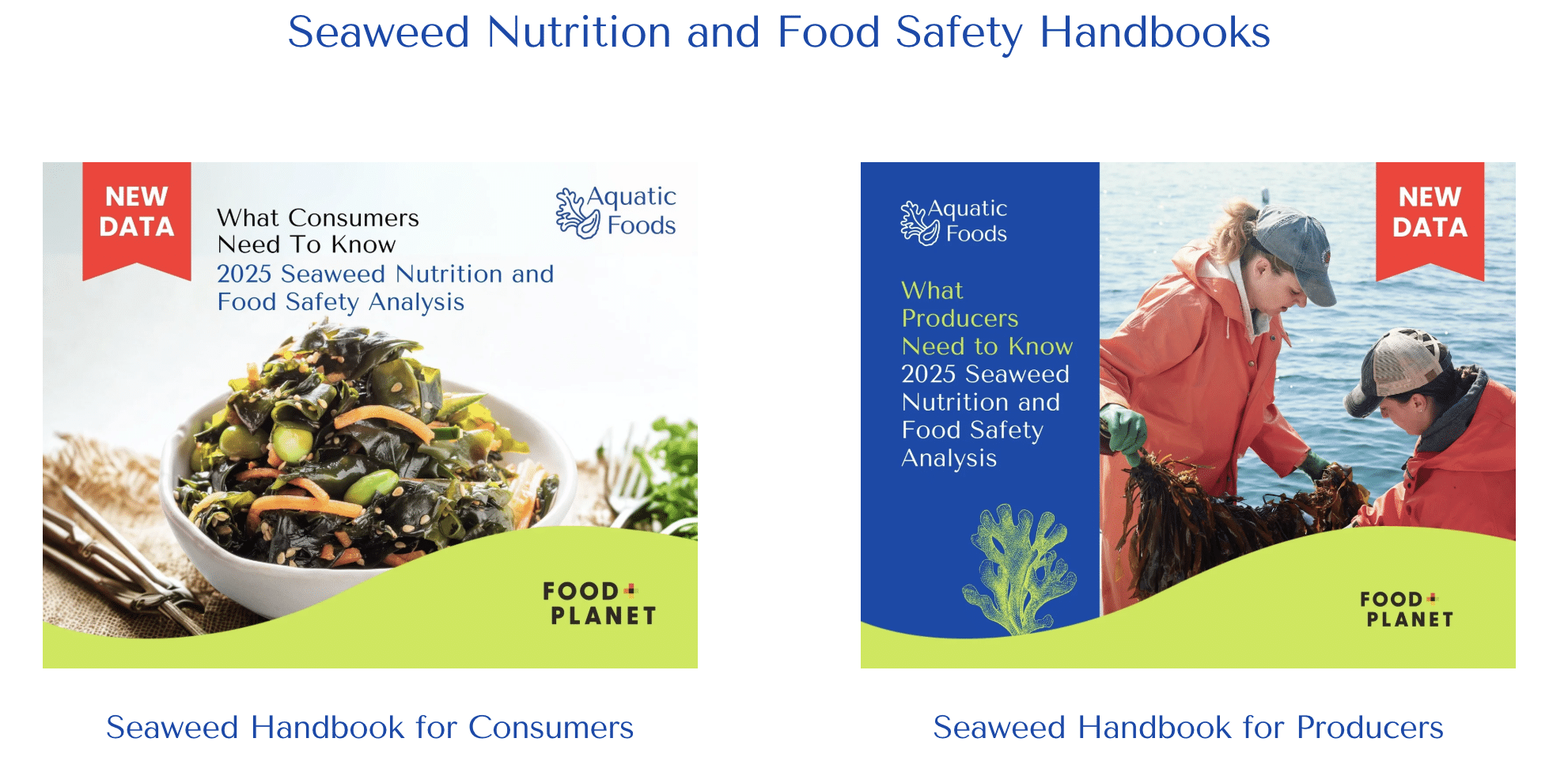 Seaweed Nutrition and Food Safety Handbooks
